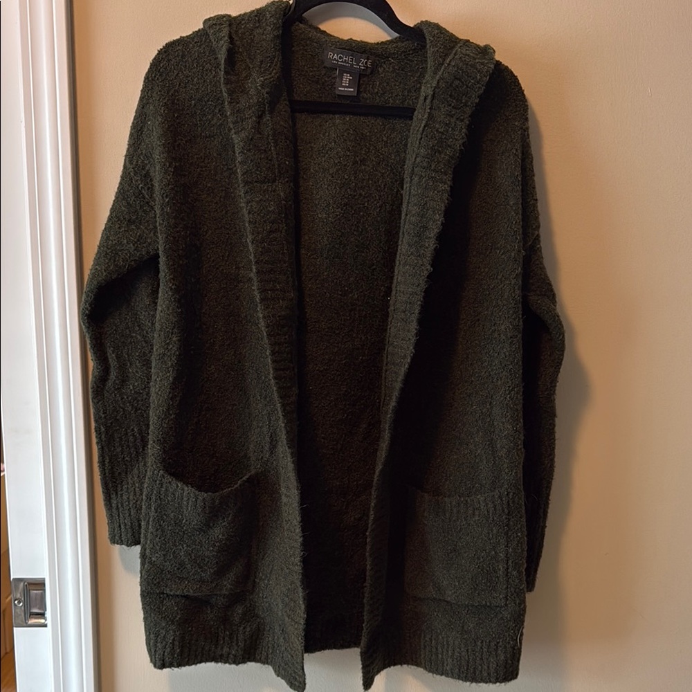 Rachel Zoe Green Hooded Cardigan Sweater